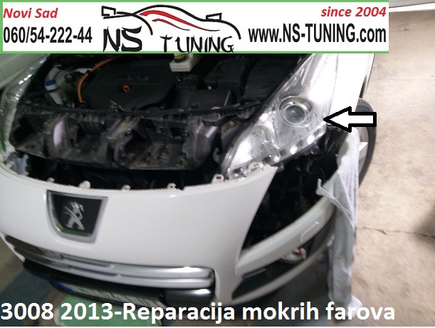 peugeot 3008 2013 reparacija farova popravka servis xenon novi sad ns tuning ugradnja ksenona